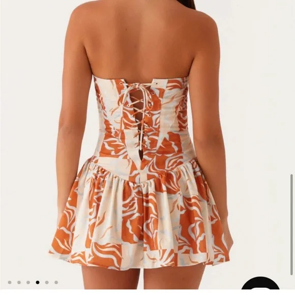 Peppermayo Orange and White Mini Dress - Picture 2 of 9